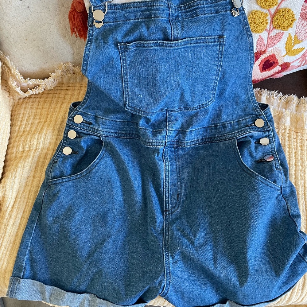 Denim Bib Overall Shorts
